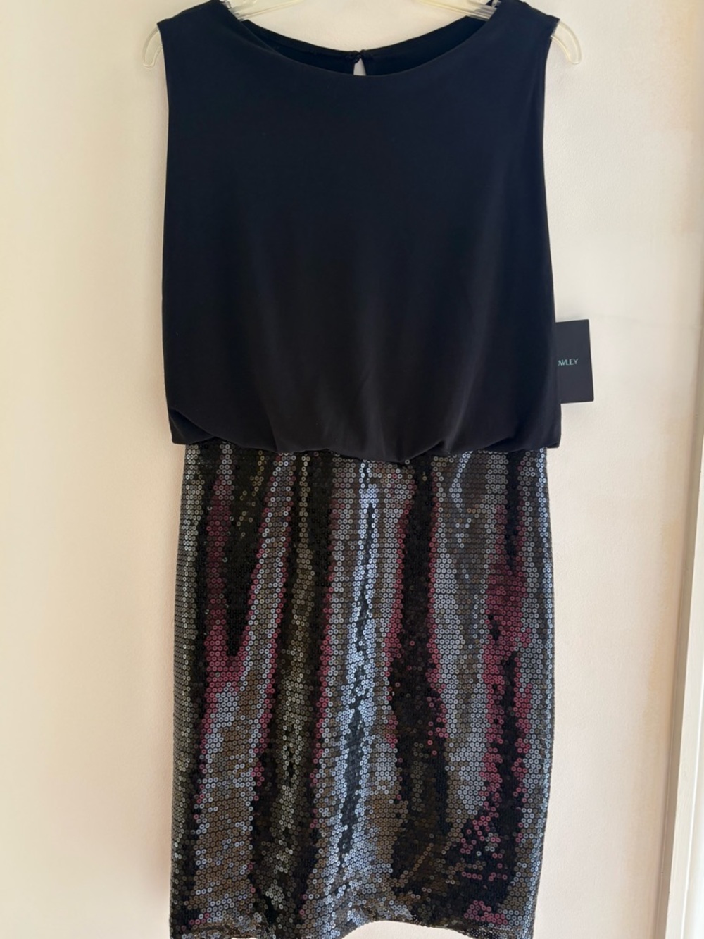 Cynthia Rowley Black Sequined Pencil Skirt Dress